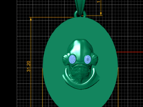 Artistic Gold Pendant 3D Print Model