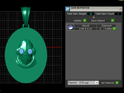 Artistic Gold Pendant 3D Print Model
