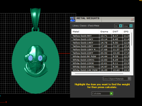 Artistic Gold Pendant 3D Druckmodell