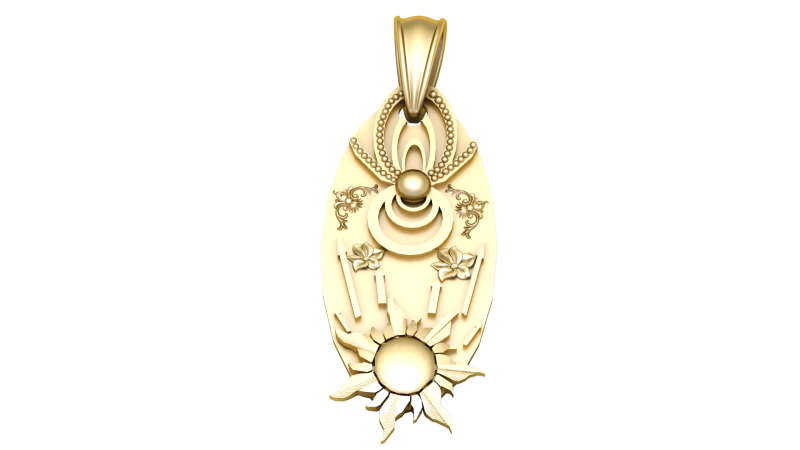 Celestial Gold Pendant Modello di stampa 3D .c4d .max .obj .3ds .fbx .stl .blend