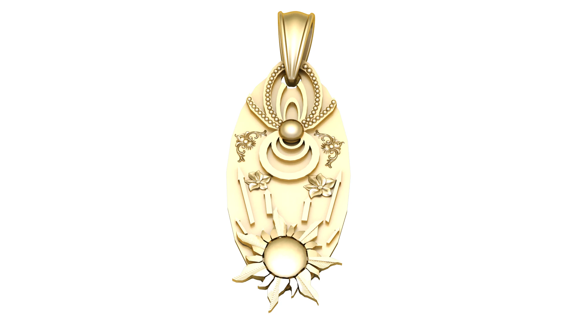 Celestial Gold Pendant 3D Print Model .c4d .max .obj .3ds .fbx .stl .blend 