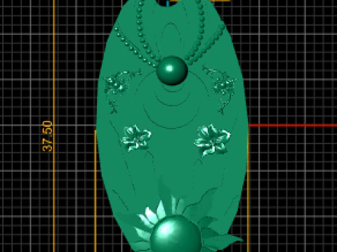 Celestial Gold Pendant 3D Print Model