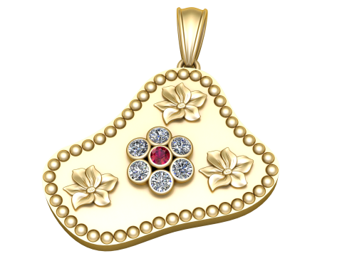 Modern gold charm 3D Print Model