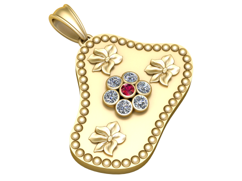 Modern gold charm Modèles 3D en vedette