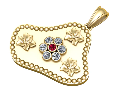 Modern gold charm 3D Print Model
