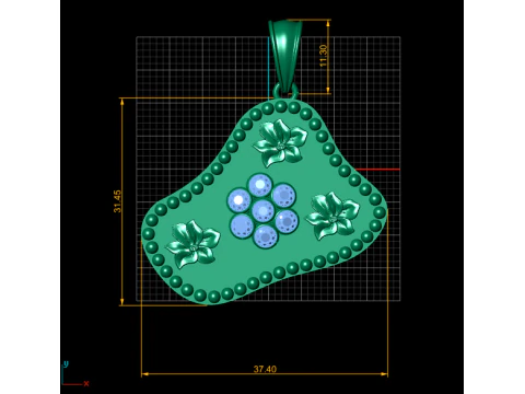 Modern gold charm 3D Print Model