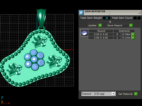 Modern gold charm 3D Print Model