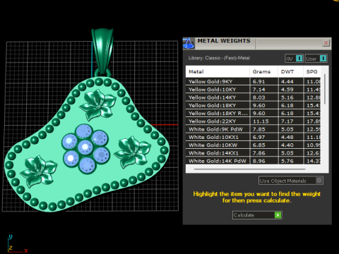Modern gold charm Modèles 3D en vedette