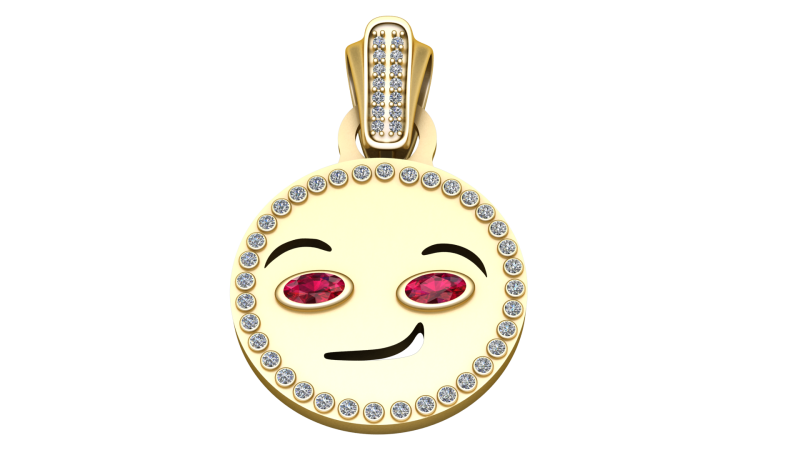 Gold emoji jewelry 3D-Druckmodell .c4d .max .obj .3ds .fbx .stl .blend