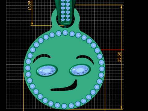 Gold emoji jewelry 3D Print Model