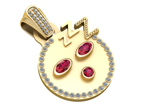 Sleeping emoji pendant 3D Print Model
