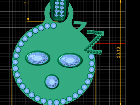 Sleeping emoji pendant 3D 프린트 모델