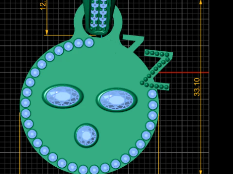 Sleeping emoji pendant 3D Print Model