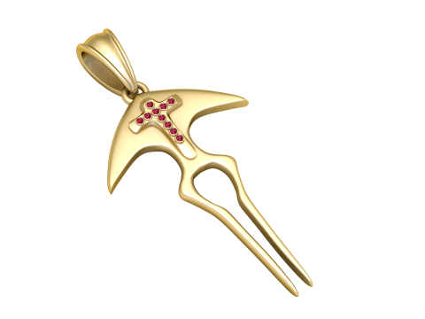 Gold trident pendant Modelo de Impressão 3D