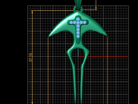 Gold trident pendant Modelo de Impressão 3D