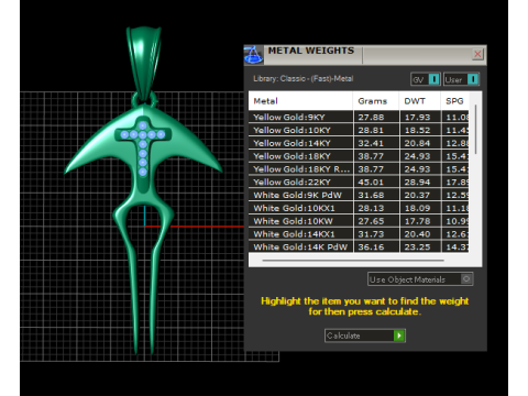 Gold trident pendant Modelo de Impressão 3D