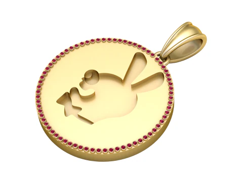 Unique gold pendant 3D Print Model