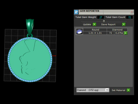 Unique gold pendant 3D Print Model