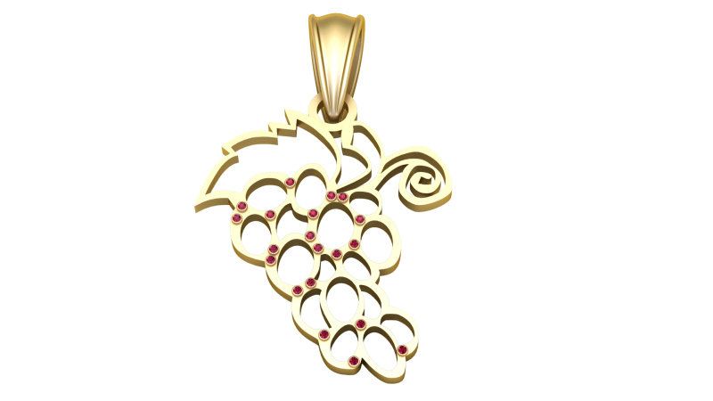 Grape pendant 3Dプリントモデル .c4d .max .obj .3ds .fbx .stl .blend