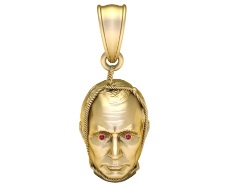 Pingente de cabe&ccedil;a de ouro Modelo de Impressão 3D