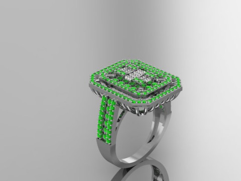 Cincin batu permata merah muda Model Cetak 3D