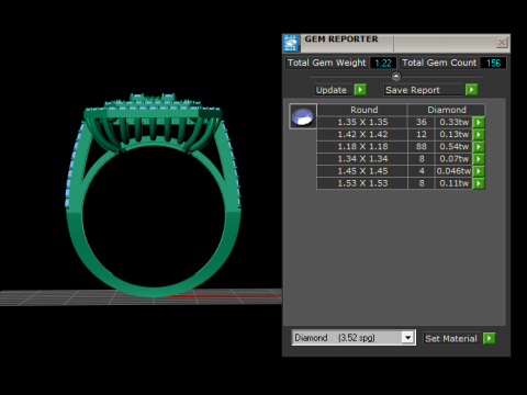 Cincin batu permata merah muda Model Cetak 3D