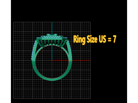 Cincin batu permata merah muda Model Cetak 3D