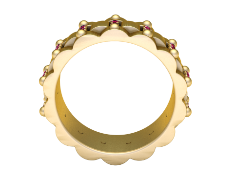 Gold Band Ring Model Cetak 3D