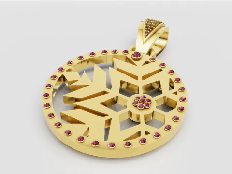 雪花吊坠 3D 打印模型