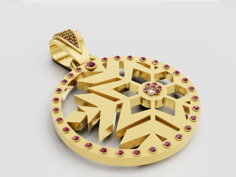 Snowflake Pendant 3D Print Model