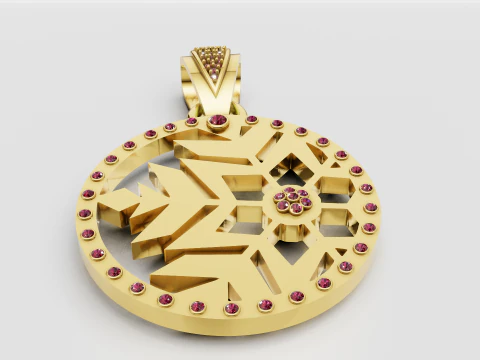 Snowflake Pendant 3D Print Model