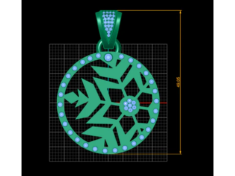 Snowflake Pendant 3D Print Model