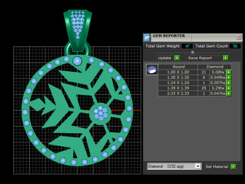 Snowflake Pendant 3D Print Model