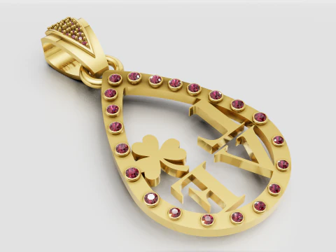 Gold Teardrop Pendant 3D Print Model