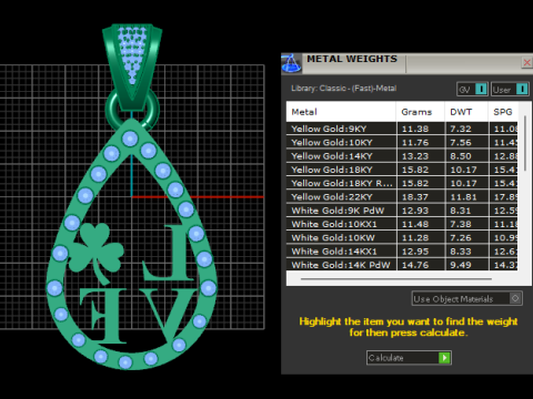 Gold Teardrop Pendant 3D-printmodel