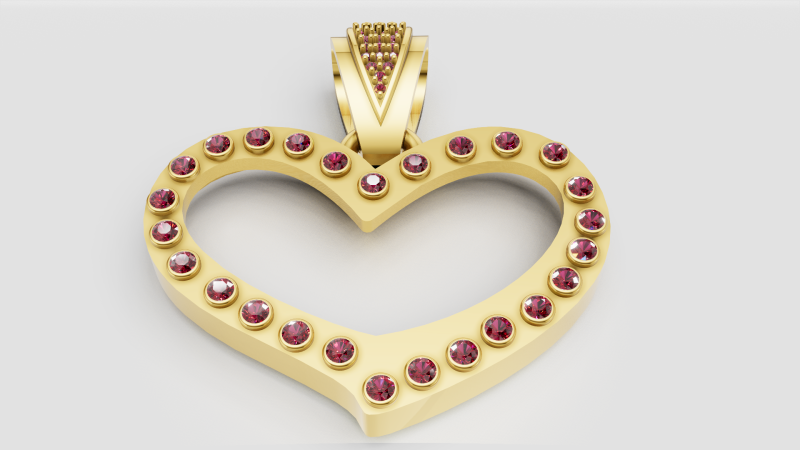 Heart Pendant Modelo de impresión 3D .c4d .max .obj .3ds .fbx .stl .blend