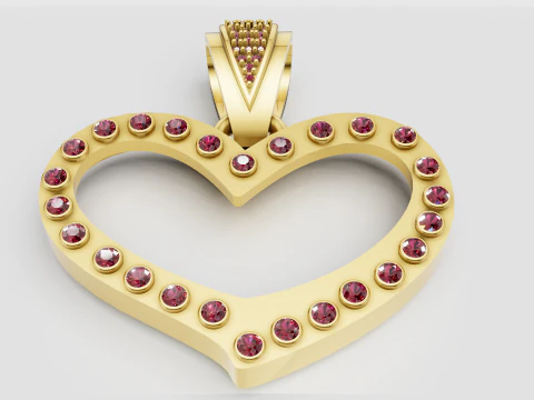Heart Pendant 3D Print Model
