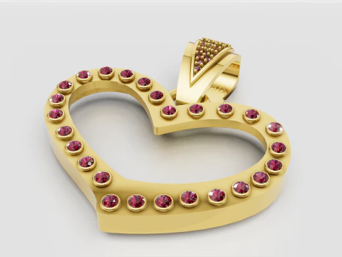 Heart Pendant 3D Print Model