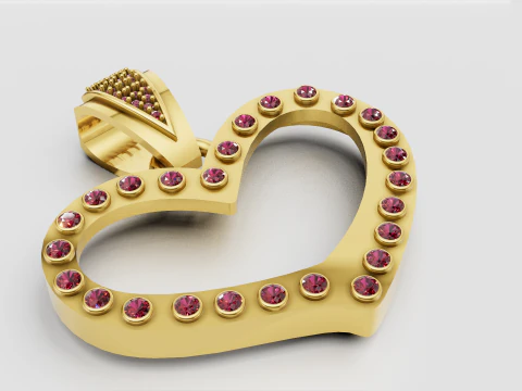Heart Pendant 3D Print Model