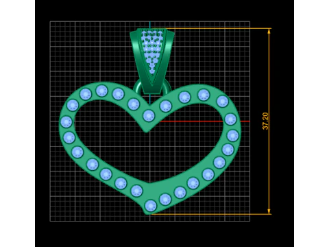 Heart Pendant 3D Print Model
