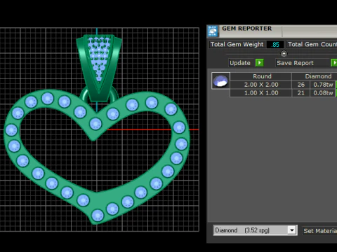 Heart Pendant 3D Print Model