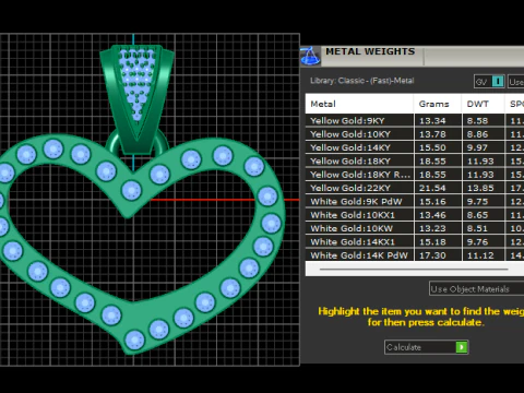 Heart Pendant 3D Print Model