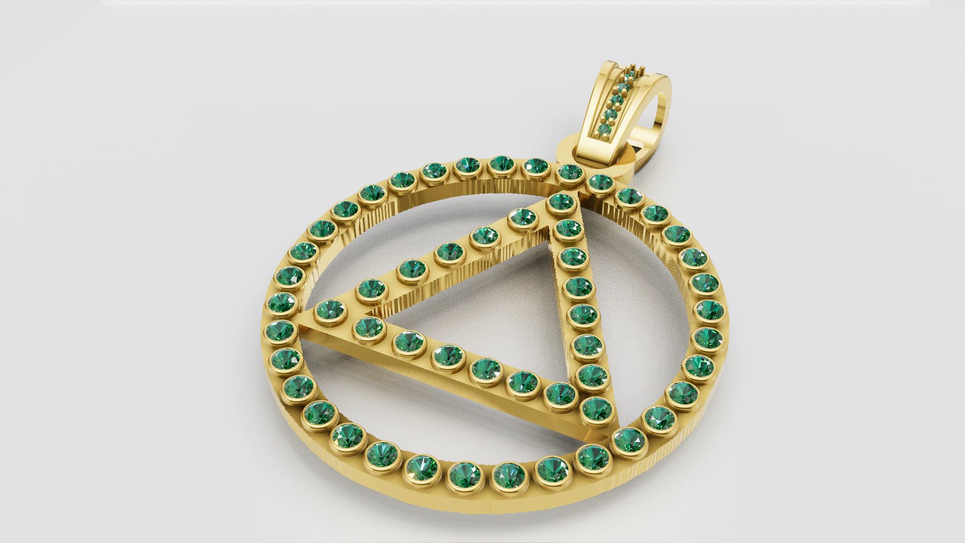 Triangle Circle Pendant 3D Print Model .c4d .max .obj .3ds .fbx .stl .blend 