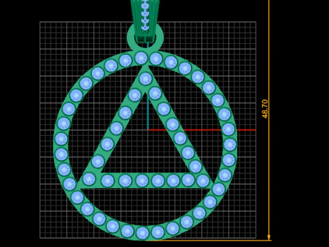 Triangle Circle Pendant 3D Print Model