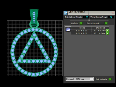 Triangle Circle Pendant 3D Print Model