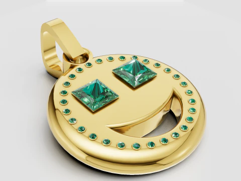 Smiley Face Pendant 3D Print Model