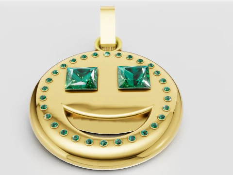 Smiley Face Pendant 3D Print Model