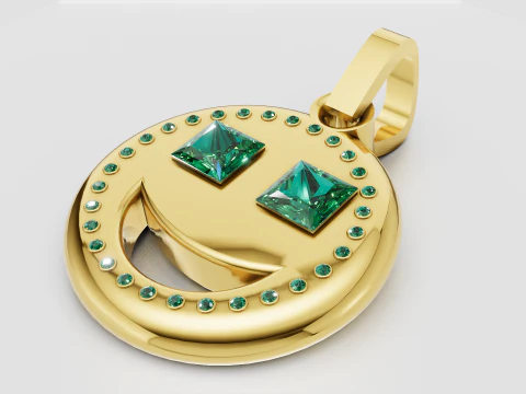 Smiley Face Pendant 3D Print Model