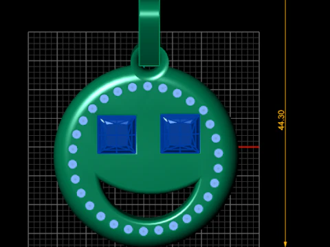 Smiley Face Pendant 3D Print Model