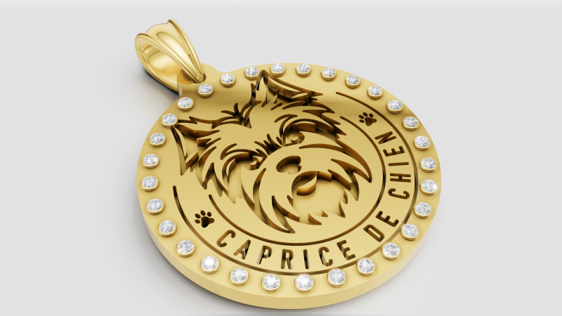 Custom Dog Jewelry 3D Print Model .c4d .max .obj .3ds .fbx .stl .blend 